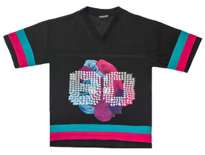 80 Concrete Roses, Jersey (fuchsia, Teal) Black