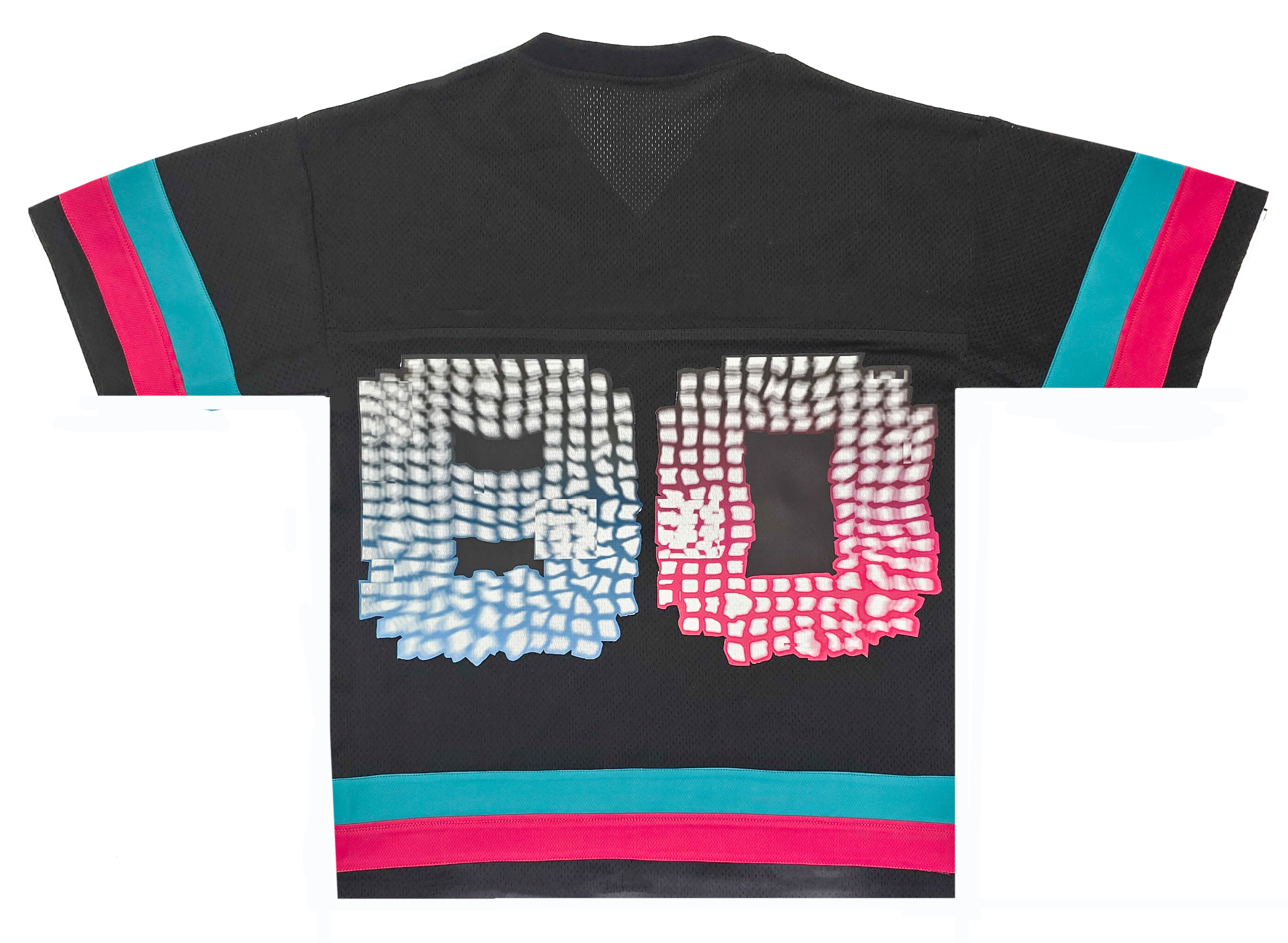 80 Concrete Roses, Jersey (fuchsia, Teal) Black