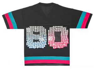 80 Concrete Roses, Jersey (fuchsia, Teal) Black