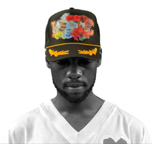 Concrete Roses, Black (Gold Leaf) Trucker, Snapback